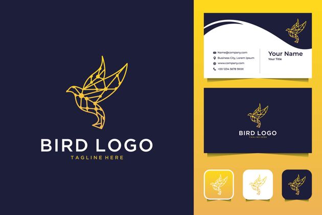 身份低保利鸟现代标志设计和名片低公司可爱