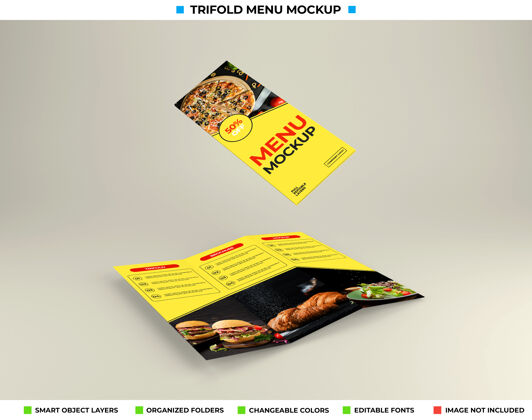 模型三折小册子与餐厅概念模型小册子三折小册子菜单模型