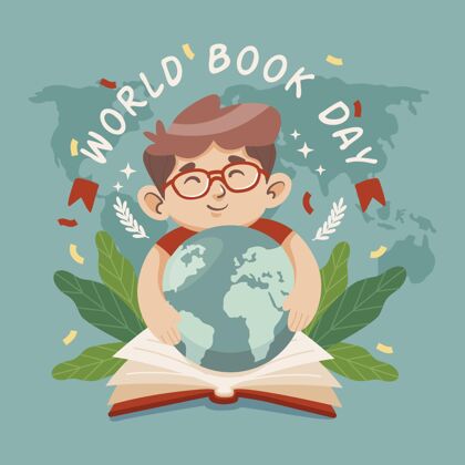 世界图书日手绘世界图书日插图手绘插图图书日