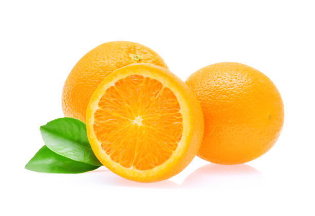 水橙色水果隔离在白色背景上柑橘食物果汁