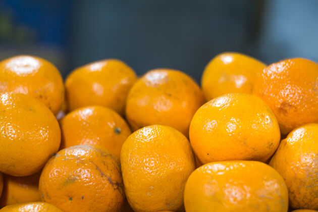 新鲜一堆桔子橘子普通话五颜六色