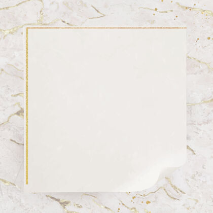 大理石空方金框白色大理石背景金色框架正方形