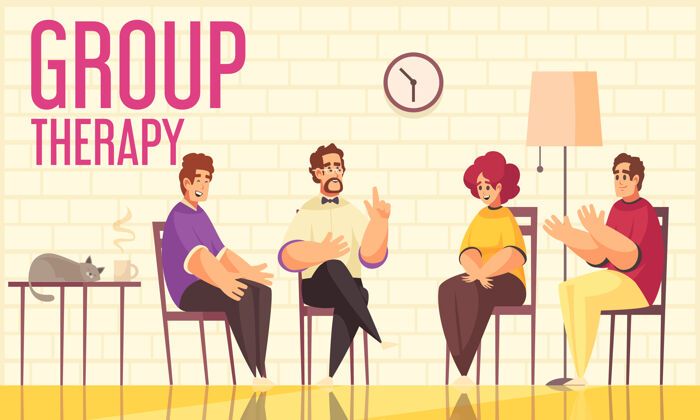 治疗心理治疗小组治疗课程由治疗师带领的成员分享他们的情绪和感受情绪会话成员