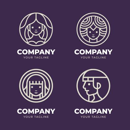 公司线性女神标志模板企业徽标企业标识品牌