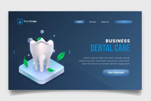 牙科现实的商业牙科保健登陆页解剖登录页护理