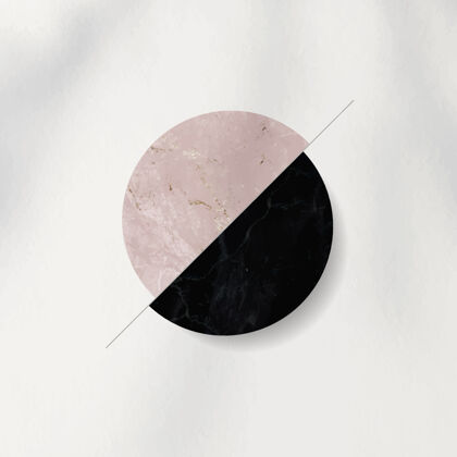 背景粉色和黑色双色调圆形图案背景空白圆形半圆