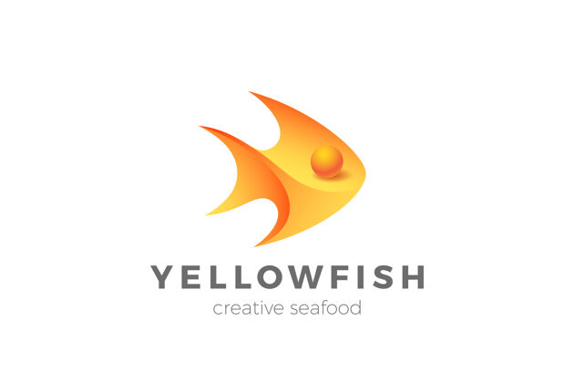 海洋鱼标识三维设计海鲜餐厅店标识标志金枪鱼食物