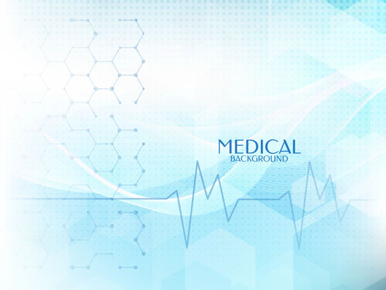 科学医疗保健和麦迪卡尔软蓝色背景摘要心脏描记器生活