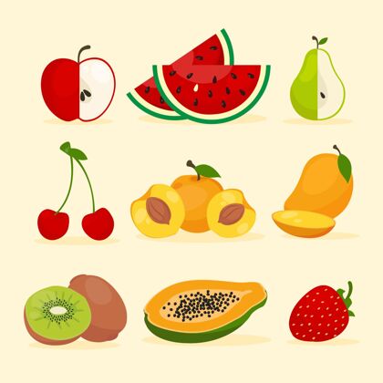 水果扁平美味水果系列健康美味食品