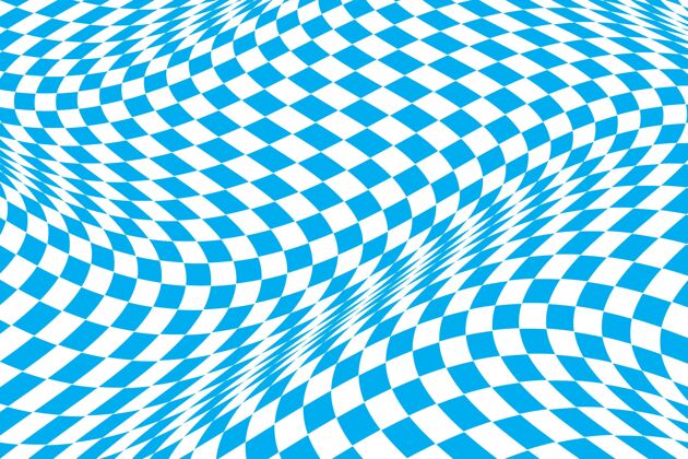 几何平坦的蓝色扭曲的格子背景Swoosh曲线流动