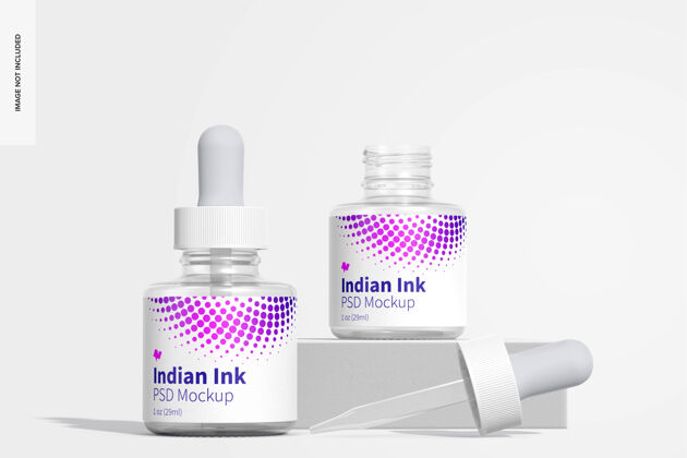 瓶子印度墨水瓶模型 正视图品牌艺术墨水