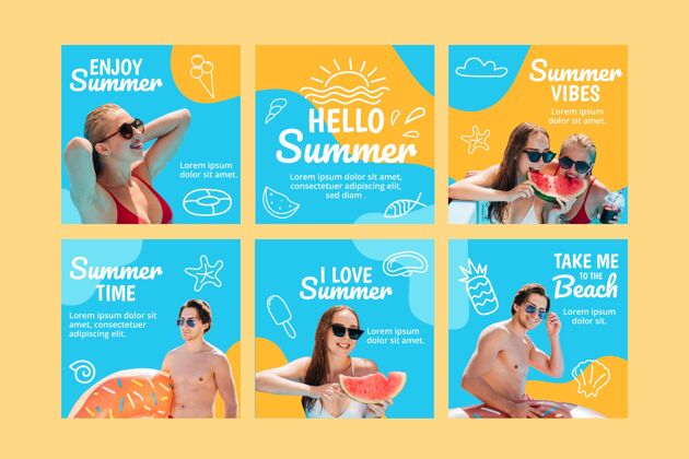 分类平淡夏日instagram贴集附照片夏季模板收藏包装
