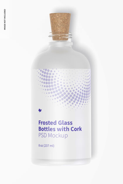 玻璃瓶磨砂玻璃瓶塞模型 顶视图模型