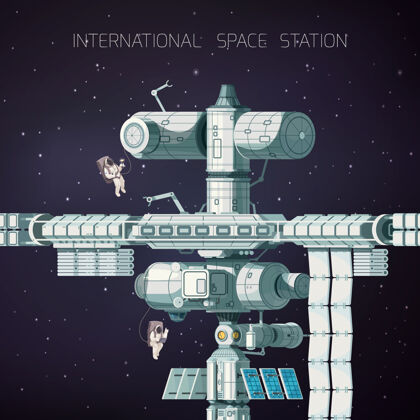 宇宙轨道国际空间站的平面组成是在太空中 而且非常大通讯宇宙飞船飞船