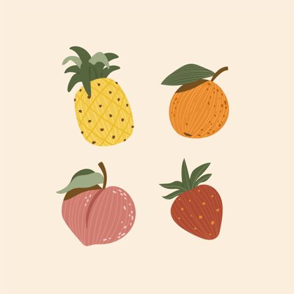 分类手绘水果系列美味食品美味