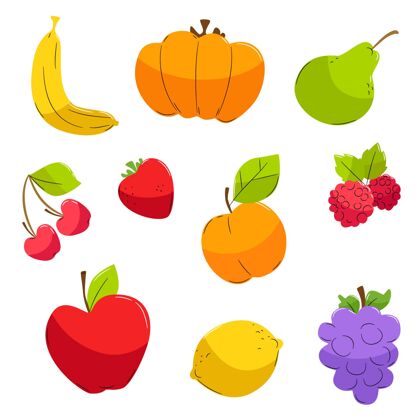 美味手绘水果系列水果包装套装水果收藏
