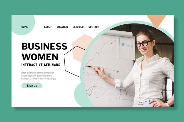 网站女商人登陆页设计模板布局网站主题主页