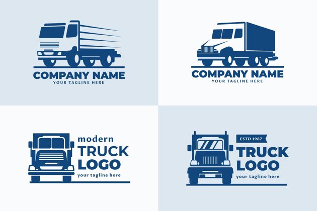 设置一套平面设计卡车标志标识品牌卡车