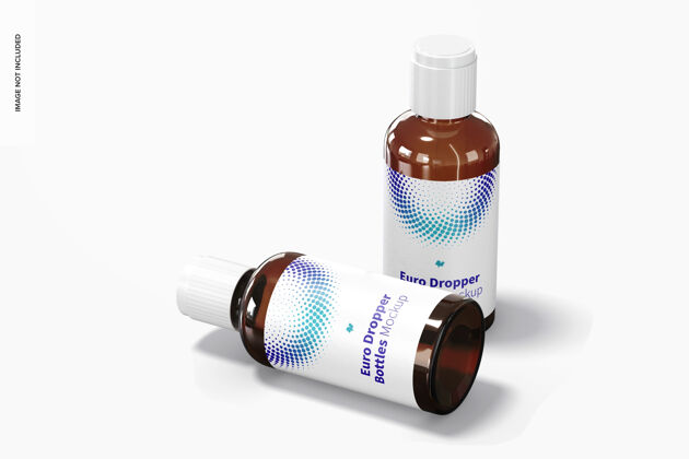 药品欧洲滴管瓶与孔减速机样机 倾斜药瓶品牌模型