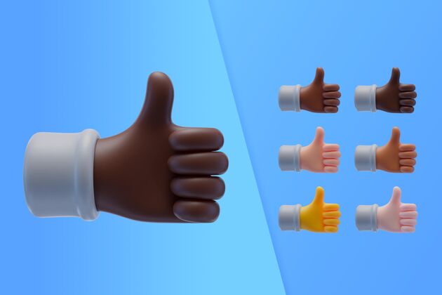 包装手举大拇指的3d系列三维模型设置分类