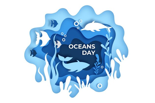 海洋世界海洋日纸制插图生态活动生态系统
