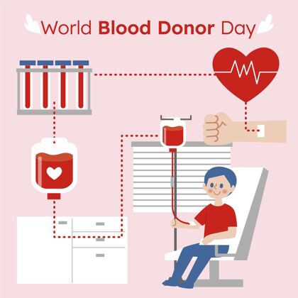 健康世界献血日插图平面设计世界世界献血者日