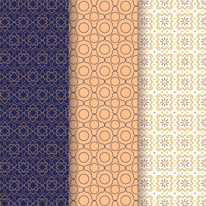 套装平面线性阿拉伯模式收集线性图案线性装饰图案