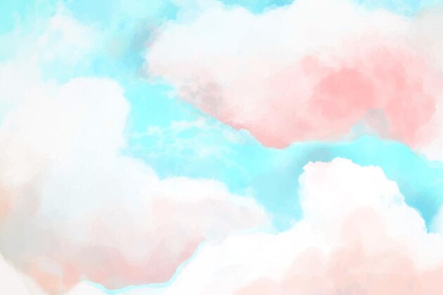 背景手绘水彩粉彩天空背景水彩背景手绘粉彩天空