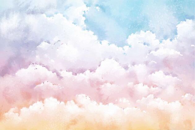 天空背景手绘水彩粉彩天空背景手绘粉彩墙纸墙纸