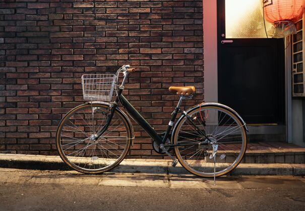 活动棕色细节的旧自行车运动水平生活方式