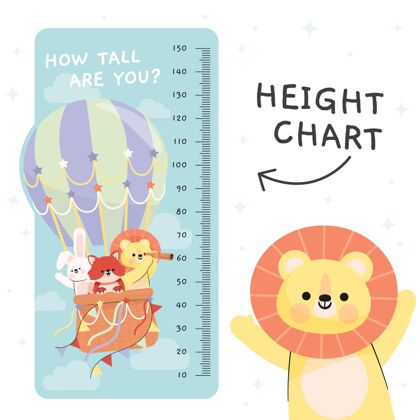 身高卡通儿童身高计身高米身高图表