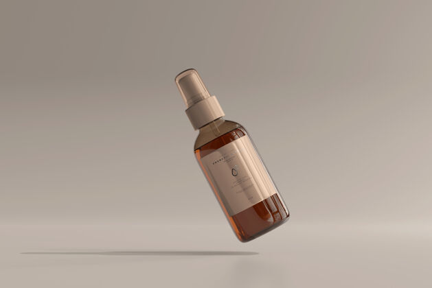 医疗琥珀色玻璃化妆品喷雾瓶模型奶油瓶子模型