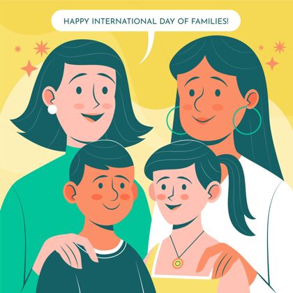 有机有机公寓国际家庭日插画5月15日有机公寓父母