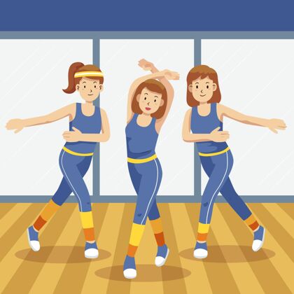 健身参加健身舞蹈课的人训练活动锻炼