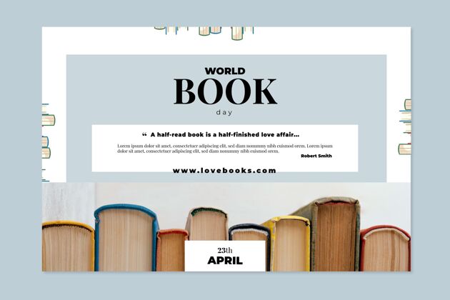 模板世界图书日横幅模板全球庆典版权日