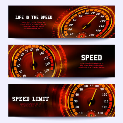 收集赛车横幅上有车速表设置赛车速度表