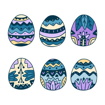 庆祝手绘复活节彩蛋系列复活节彩蛋手绘插图