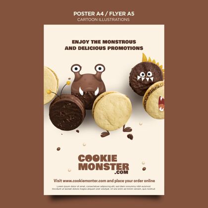 饼干卡通插图饼干海报模板模板巧克力传单