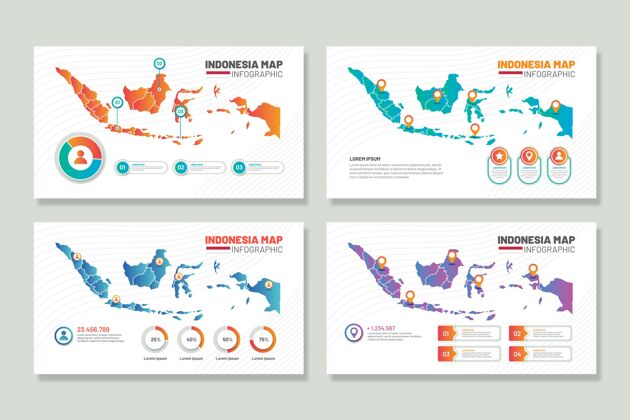 模板印尼地图信息图信息图印尼地图梯度