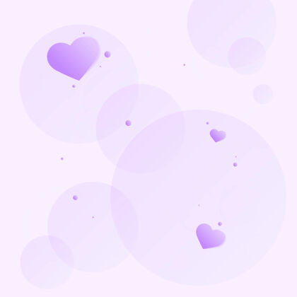 装饰紫心泡泡空白空间抽象节日