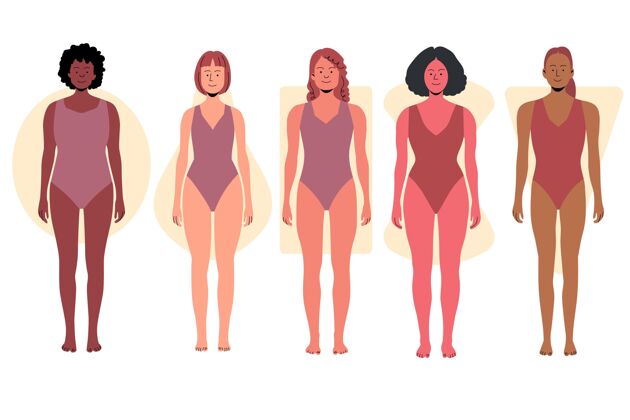 形状手绘女性体型系列人身体女人