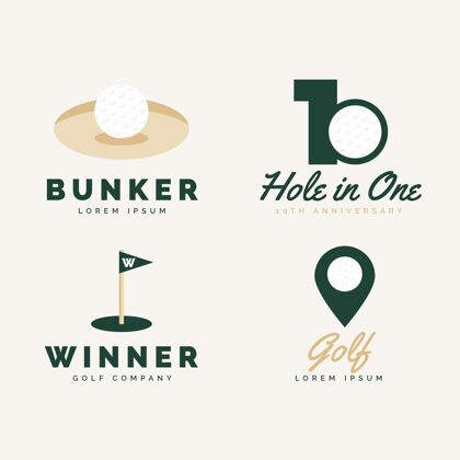 黄金高尔夫标志系列设置分类标志