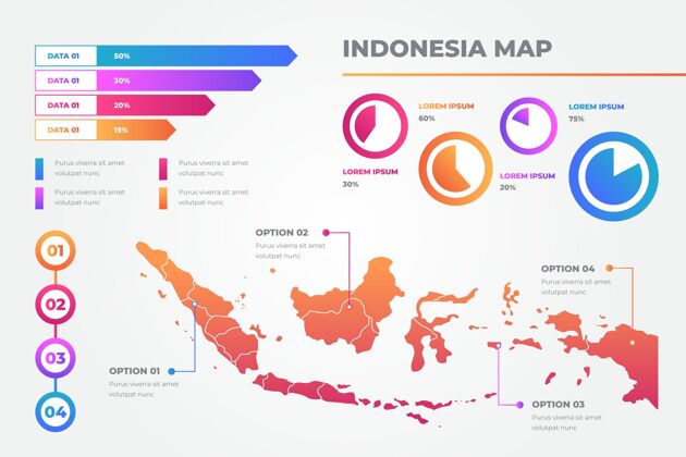 图形印尼地图信息图形模板印度尼西亚图表地图