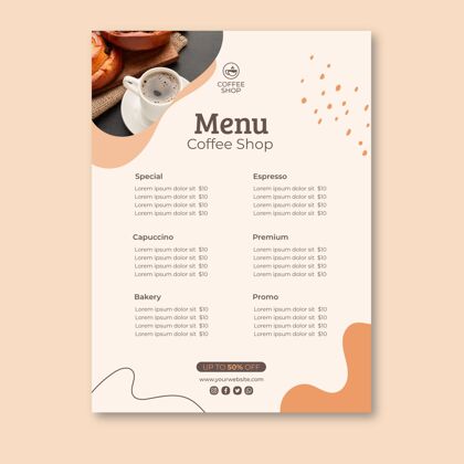 饮料咖啡店菜单模板咖啡热饮马克杯
