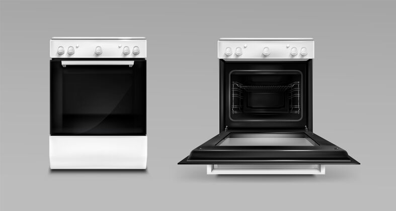 温度烤箱 厨房电器 白色的开放式或封闭式炉子食物烤箱炉子