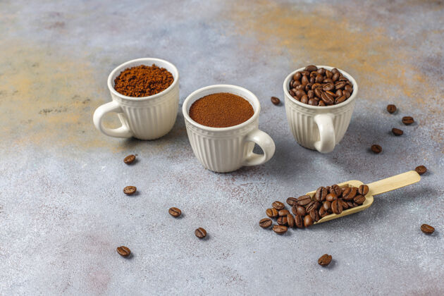 摩卡咖啡咖啡豆和磨粉食品浓缩咖啡阿拉比卡