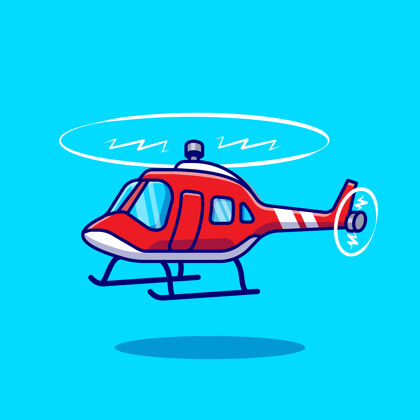 飞机直升机卡通矢量图标插图航空运输图标概念隔离矢量平面卡通风格翅膀飞机飞行员