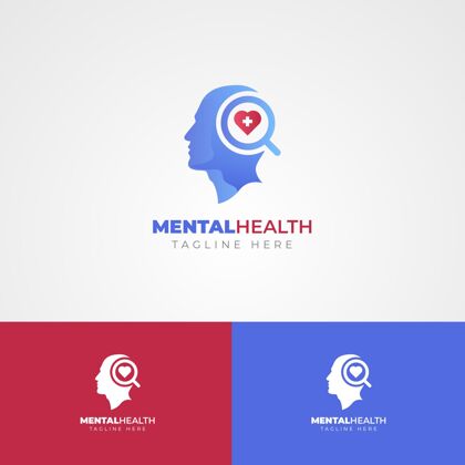 BusinessLogo不同颜色的渐变心理健康标志模板心理健康Corporateidentity心理