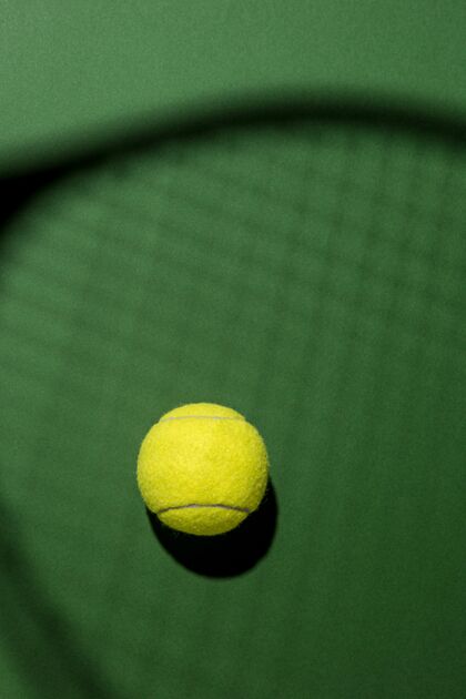 网球网球拍阴影平放运动影子顶部