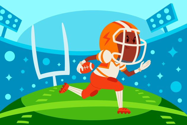 橄榄球美式足球插画设备比赛体育